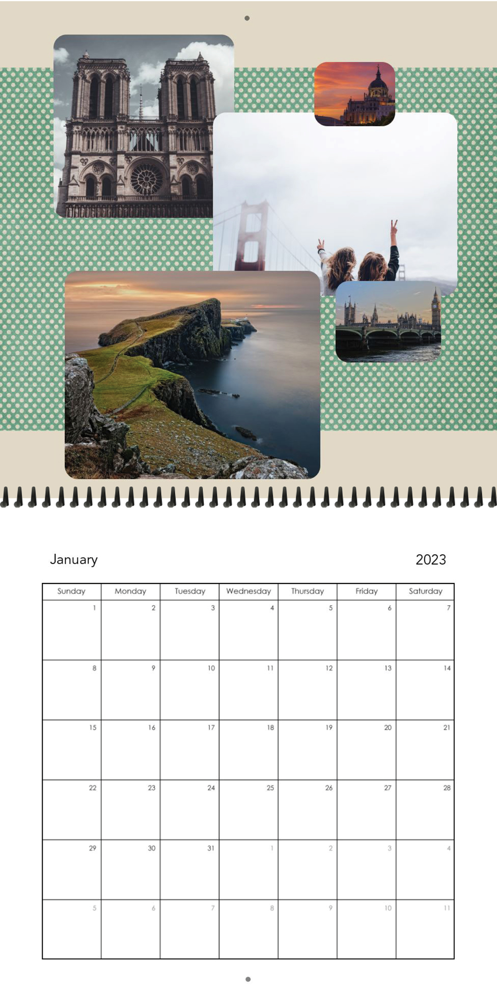 Wall Calendar Muted Year 12x12 01