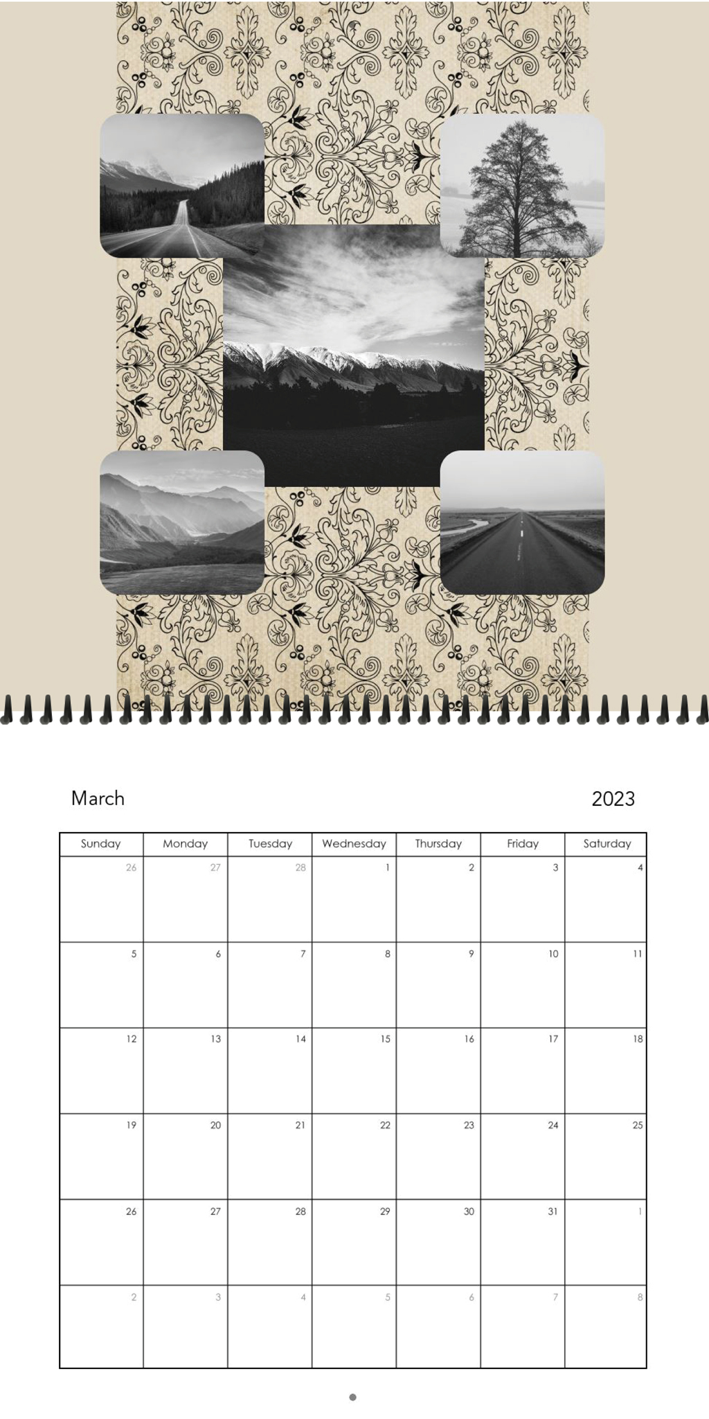 Wall Calendar Muted Year 12x12 03
