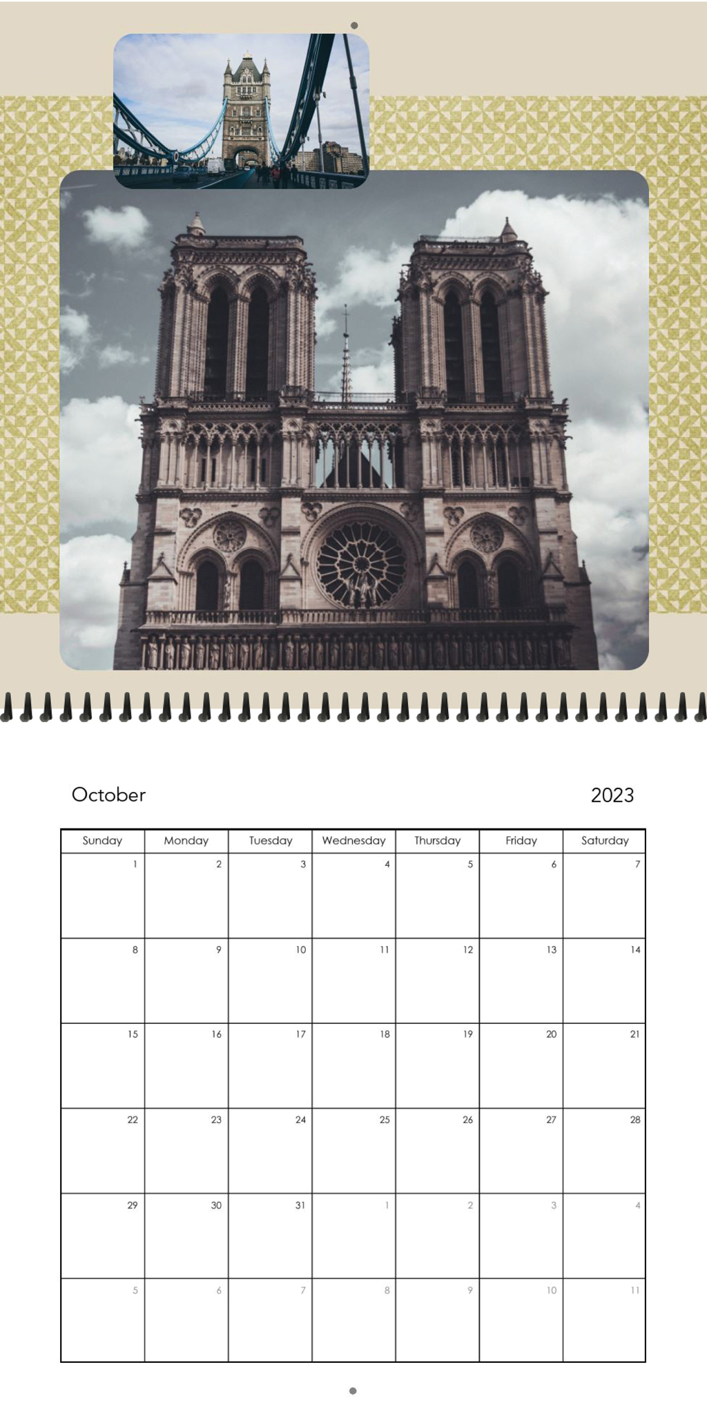 Wall Calendar Muted Year 12x12 10